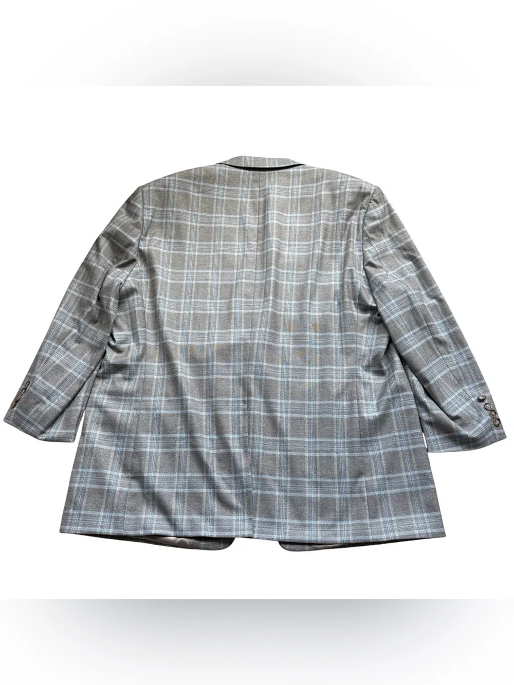 Lauren Ralph Lauren Gray Blue Windowpane Sport Coat Blazer 50L Modern Classic